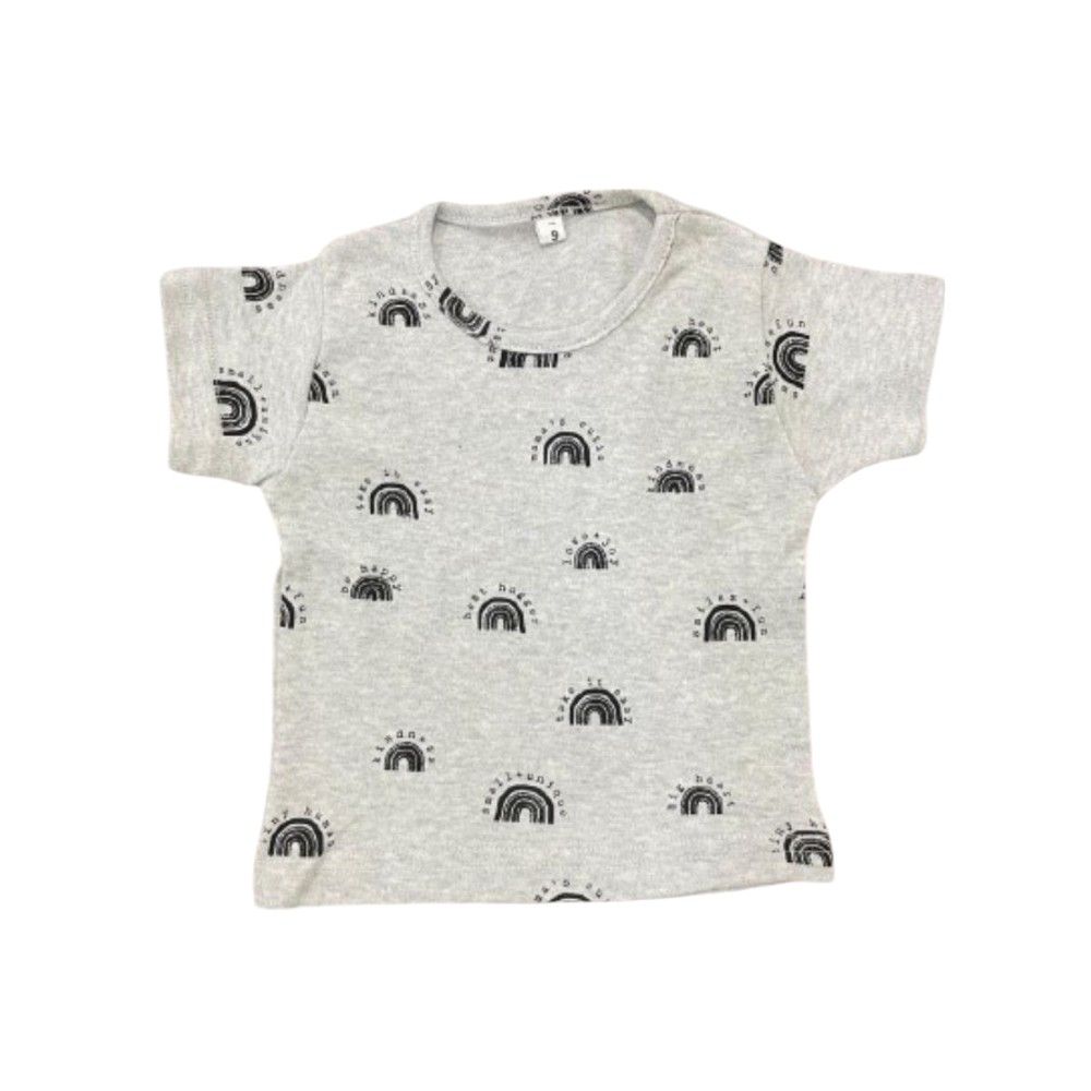 Veronica - Pyjama Set - Grey Rainbow Print - Grey - 2 Pcs