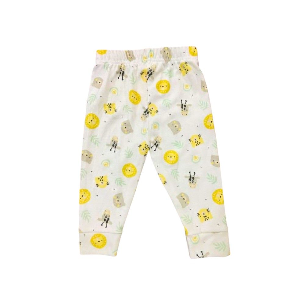 Veronica - Pyjama Set - Animal Print - White/Yellow - 2 Pcs