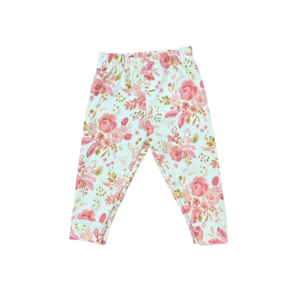 Veronica - Pyjama Set - Floral Print - White/Pink - 2 Pcs