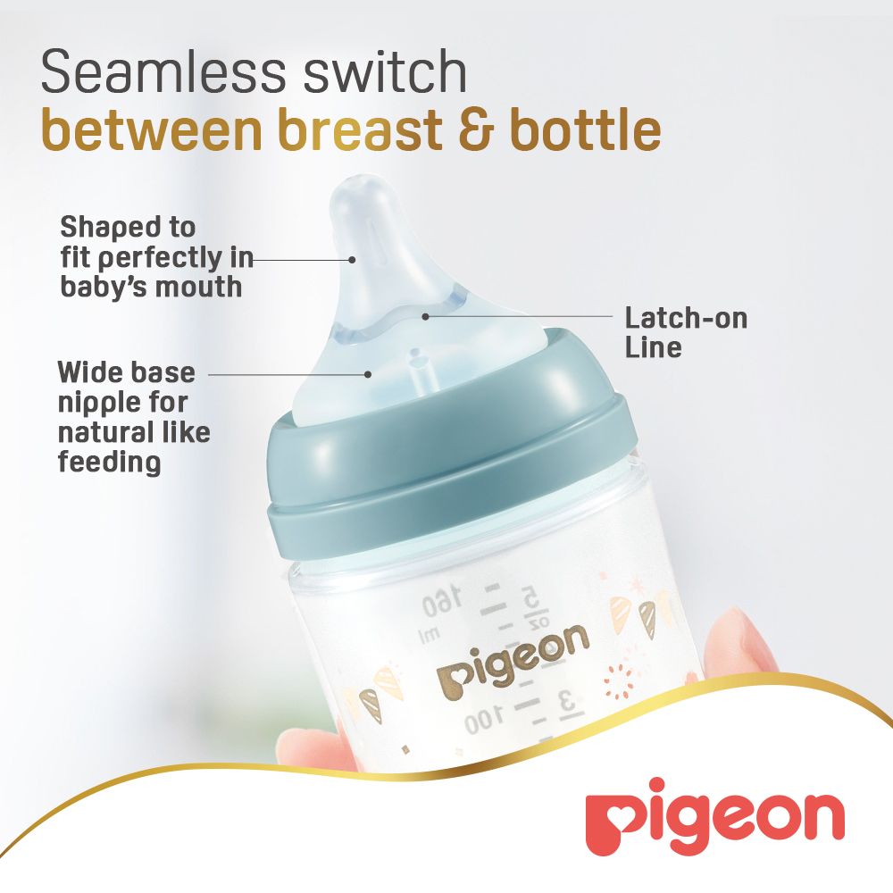 Pigeon - Softouch Wide Neck Feeding Bottle - Cat - 160 ml