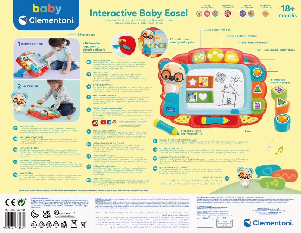 Clementoni - Interactive Battery Operated Baby Easel