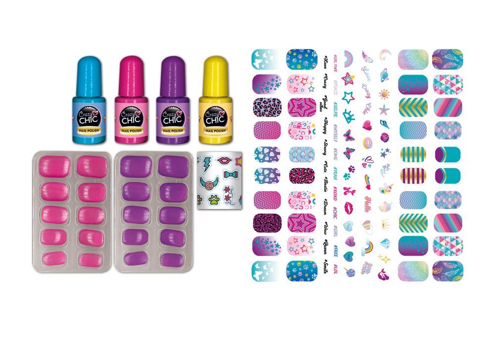 Clementoni - Crazychic Shiny Nails & Polish Toy Set