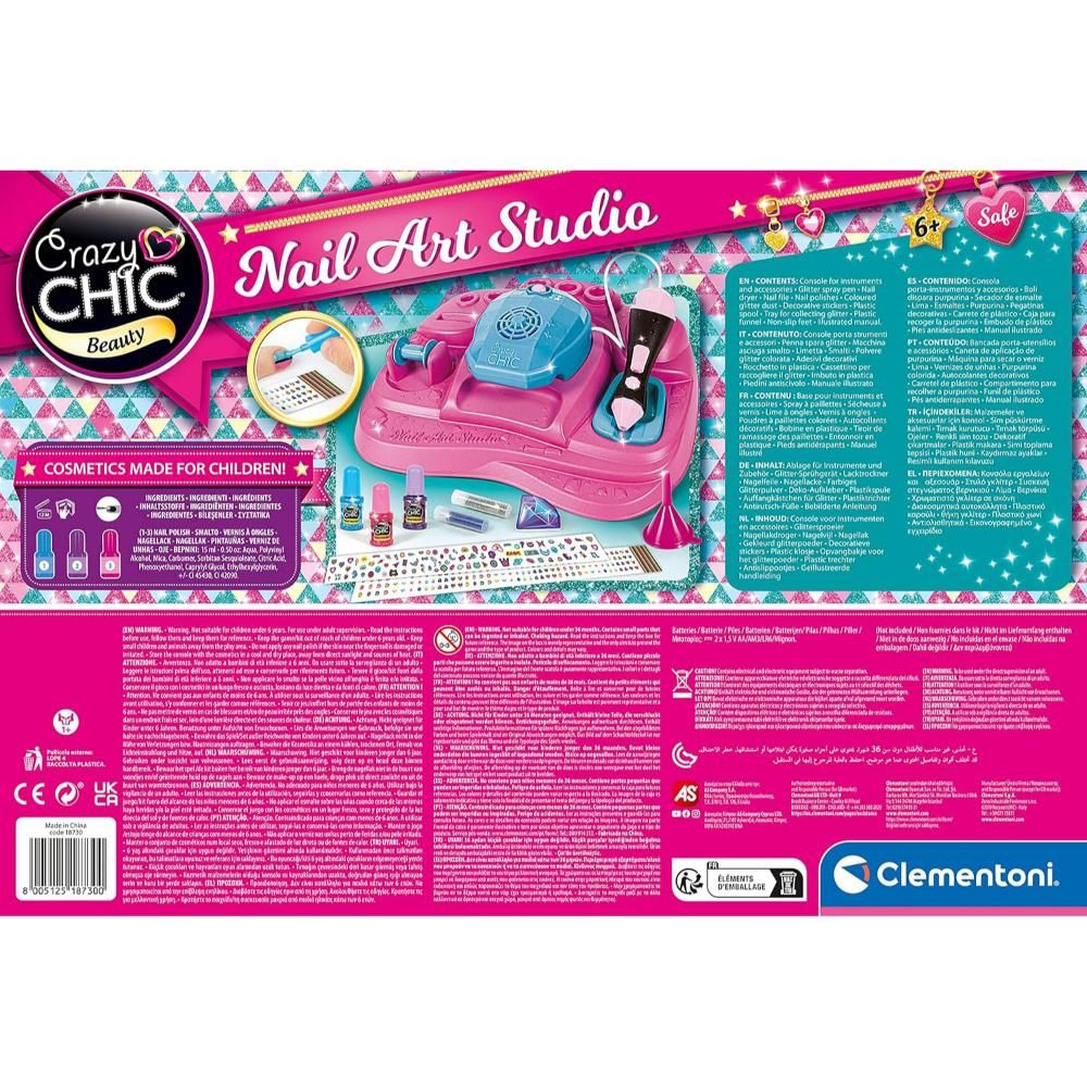 Clementoni - Crazy Chic Nail Art Studio Fashion Kit