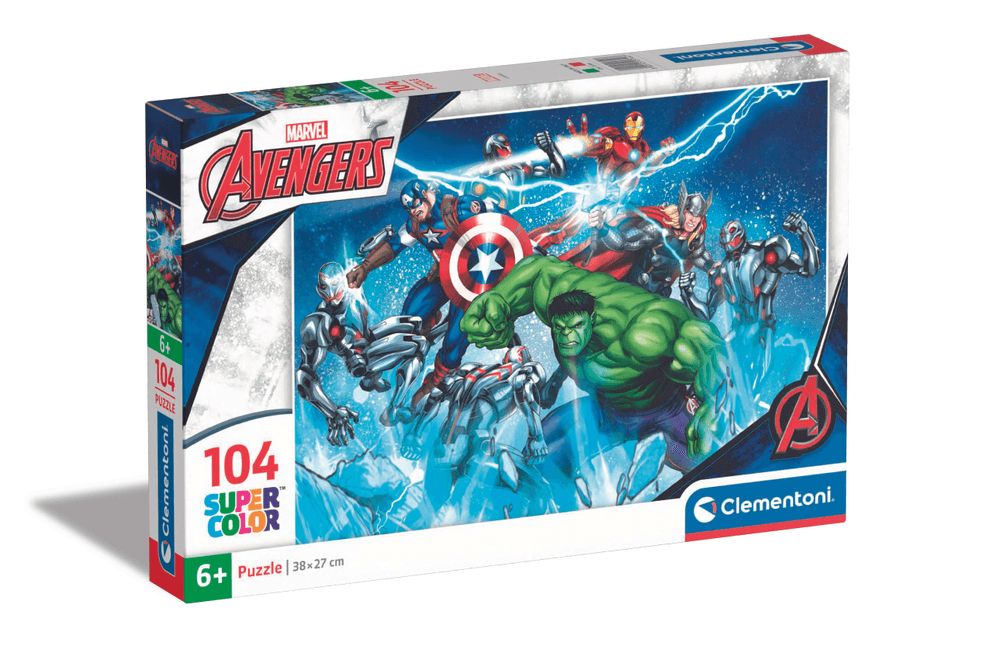 Clementoni - Marvel Avengers Fight Super Color Jigsaw Puzzle - 104 Pcs