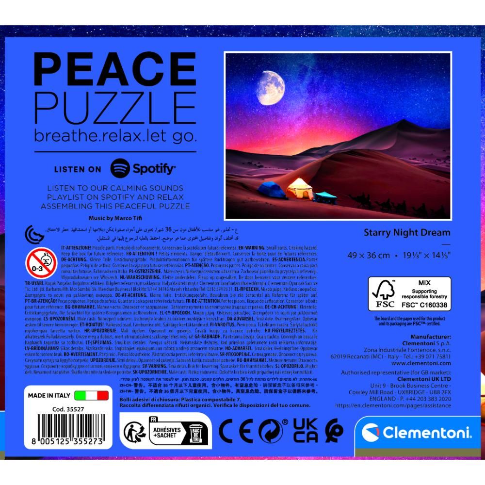 Clementoni - HQC Peace Starry Night Puzzle - 500 Pcs