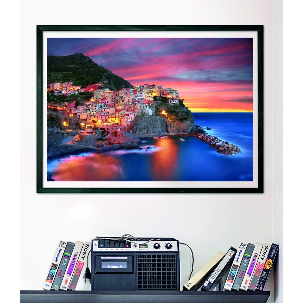 Clementoni - HQC Manarola Puzzle And Poster - 1000 Pcs