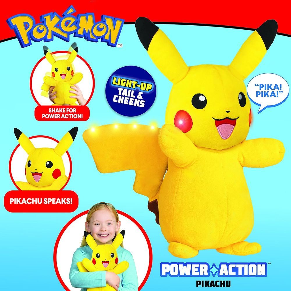 Pokemon - Battery Operated Plush Toy - Pickachu - 25.4cm - Yellow