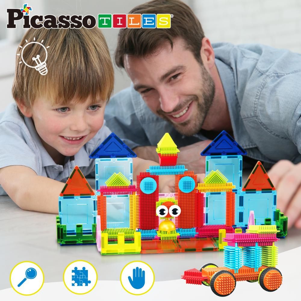 Picasso Tiles - Magnetic Tiles W/ Hedgehog Building Block Set - 75Pcs