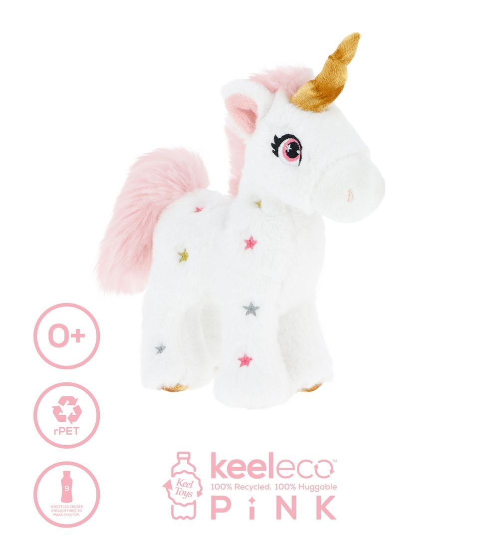 Keel Toys - Keeleco Unicorn Pink 16cm 1pc - Style May Vary