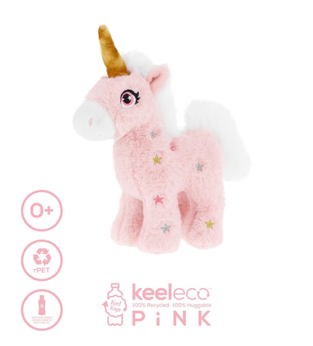 Keel Toys - Keeleco Unicorn Pink 16cm 1pc - Style May Vary