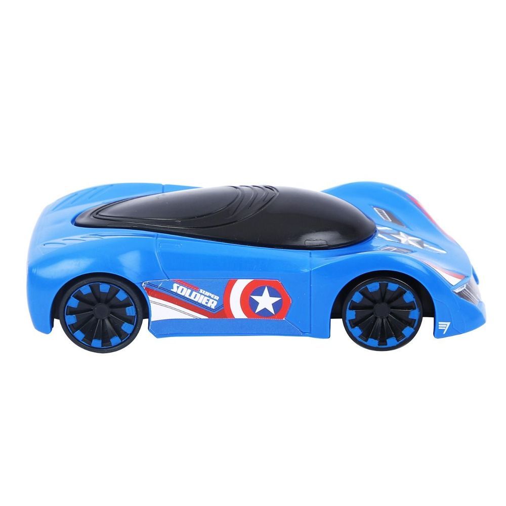 Marvel - Super Soldier Pull Back Racer Car - Captain America - Blue