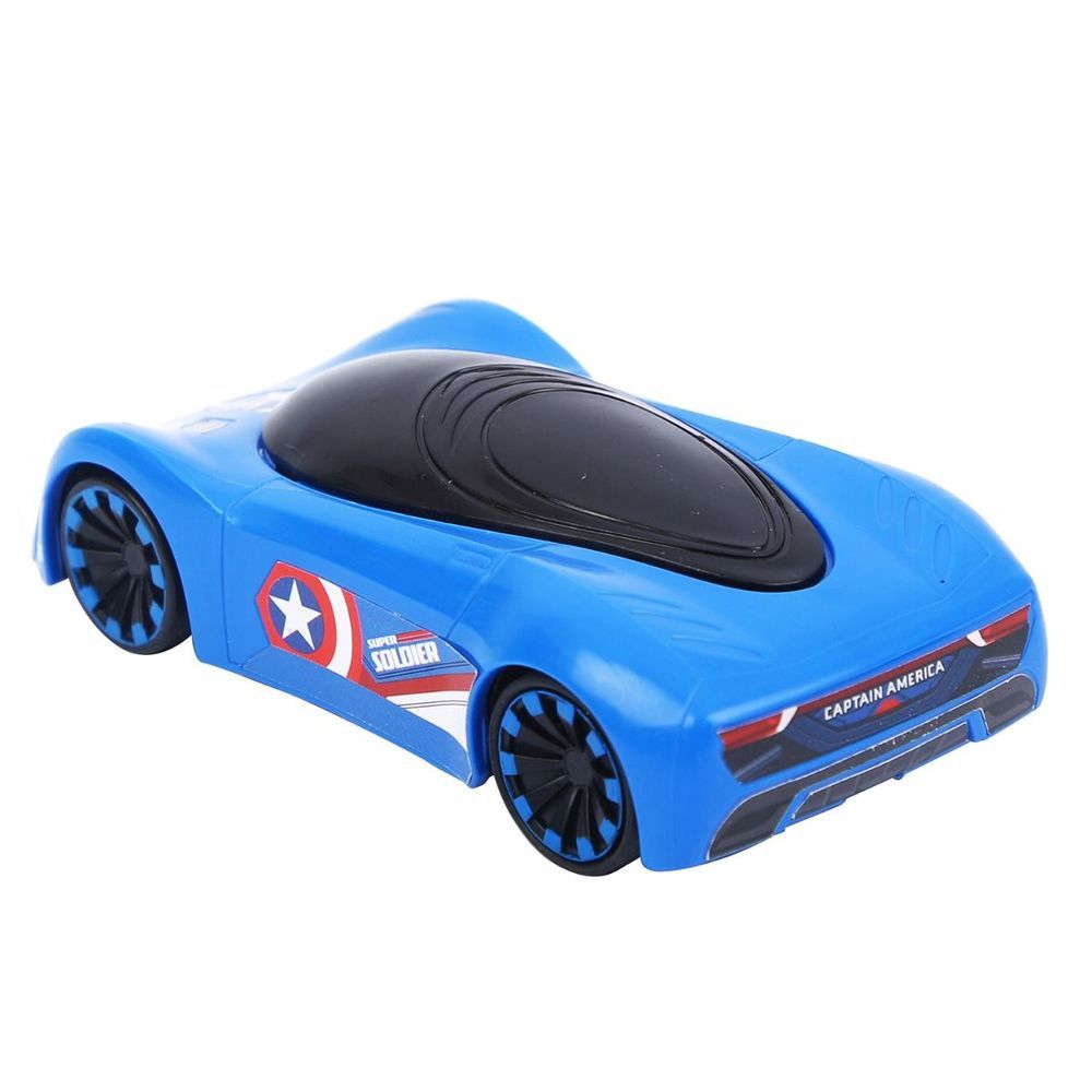 Marvel - Super Soldier Pull Back Racer Car - Captain America - Blue