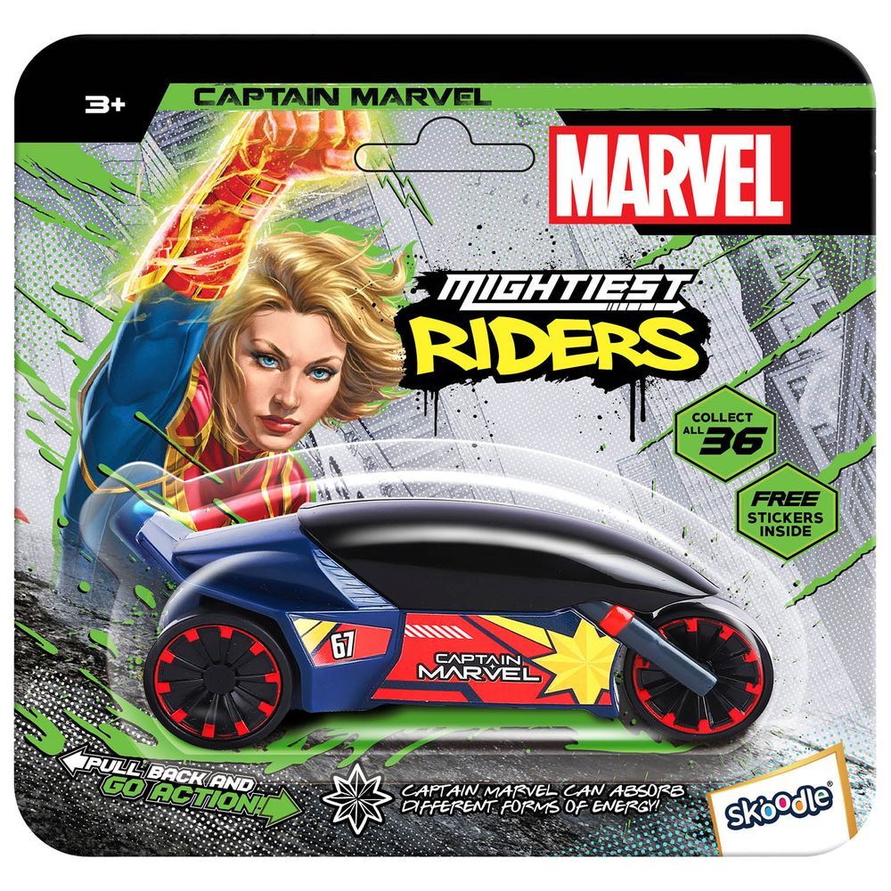 Marvel - 67 Pull Back Rider Car - Captain Marvel