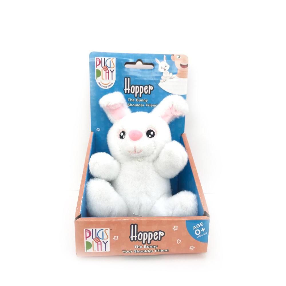 Pugs At Play - Shoulder Buddy Hopper The Bunny Plush Toy - 4-Inch