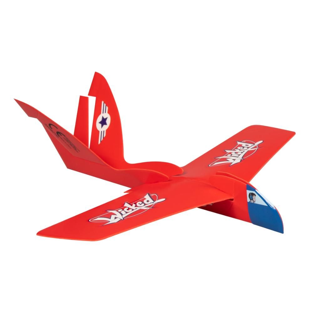 Wicked -  Flying Boomerang Plane Microjet - Red