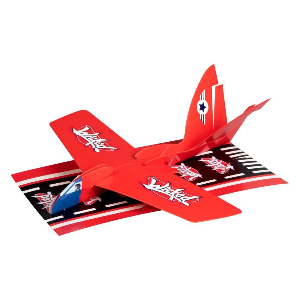 Wicked -  Flying Boomerang Plane Microjet - Red