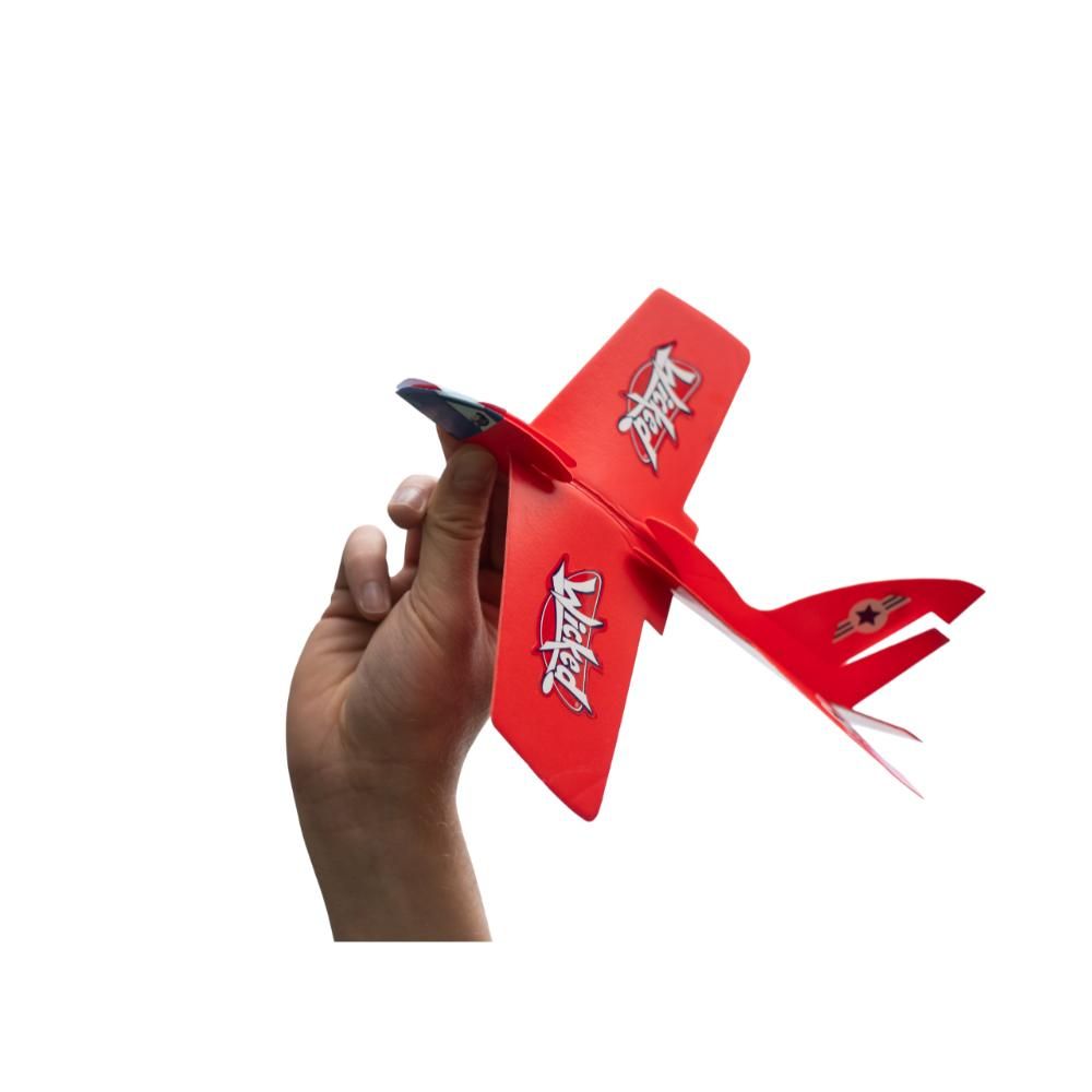 Wicked -  Flying Boomerang Plane Microjet - Red