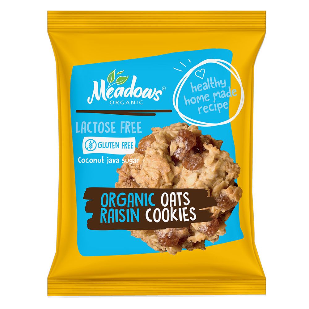 Meadows Organic - Gluten Free Oats Raisin Cookies - 10 Pcs - 40 gm