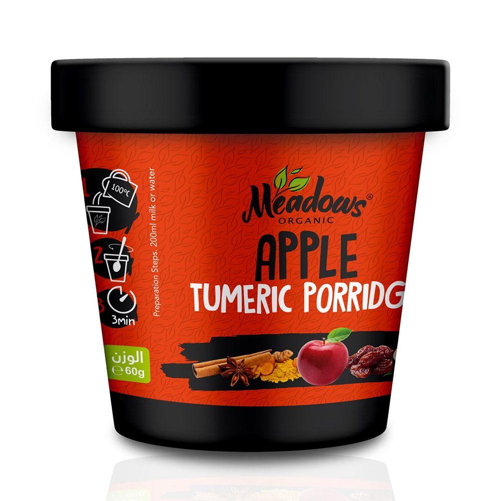 Meadows Organic - Apple Turmeric Porridge - 12 Pcs - 60 gm