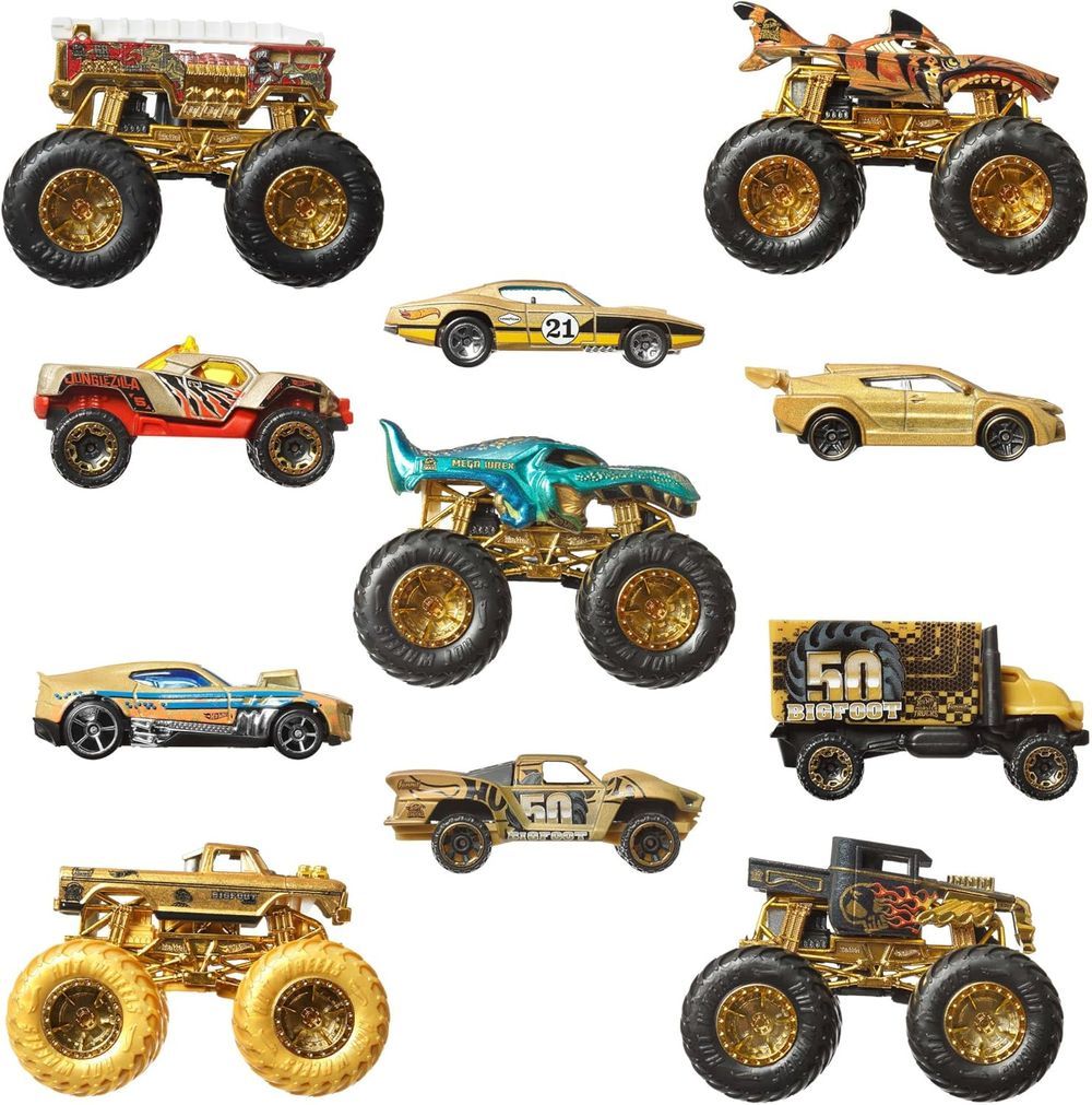 Hot Wheels - Monster Trucks 1:64 Bigfoot Car & Truck Multipack