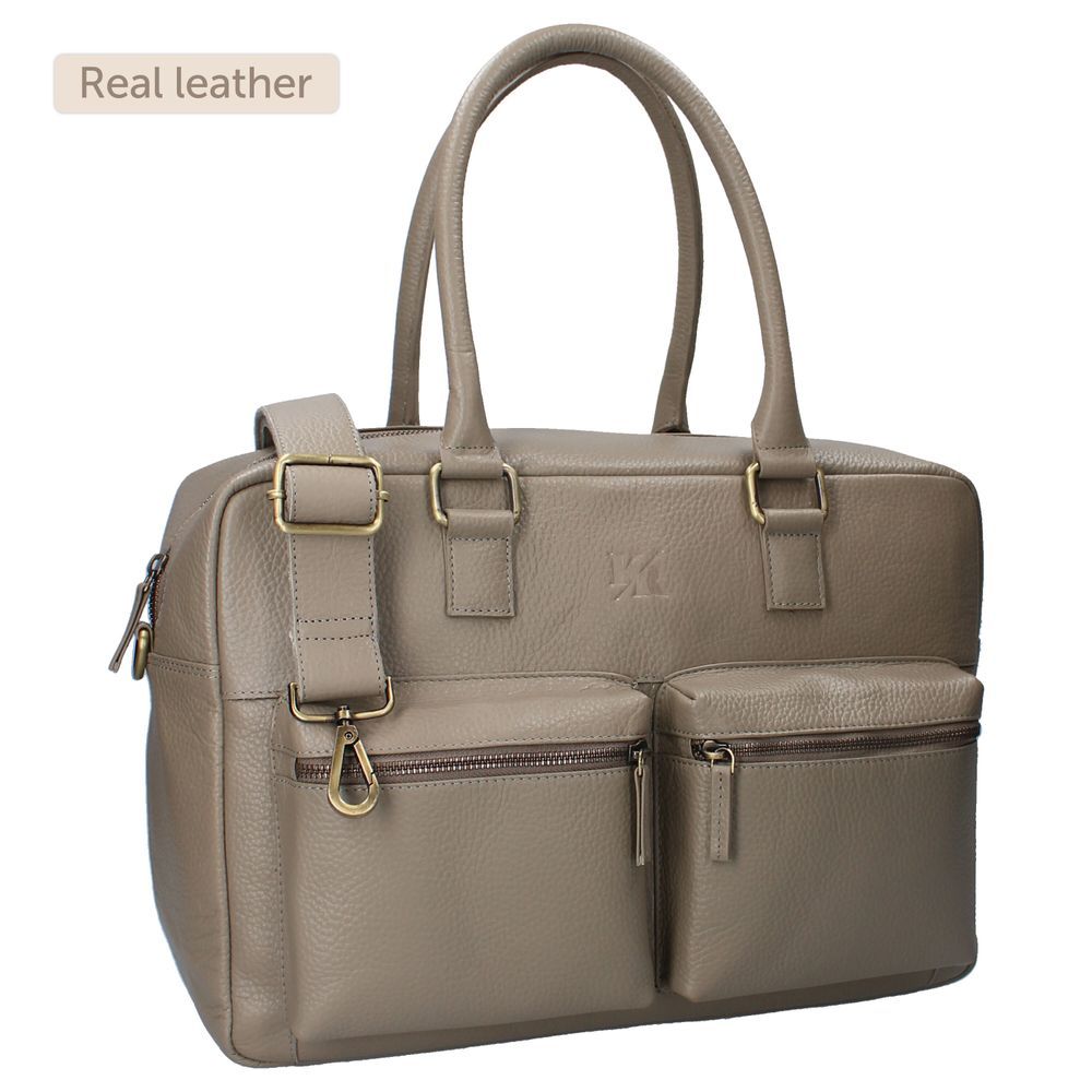 Kidzroom - Care Vienna Lovely Leather Diaper Bag - Taupe