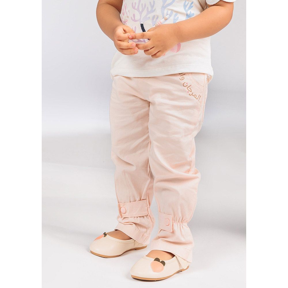 Ein Ghein - Baby Girl Khokh Wa Merjan Print Joggers - Beige