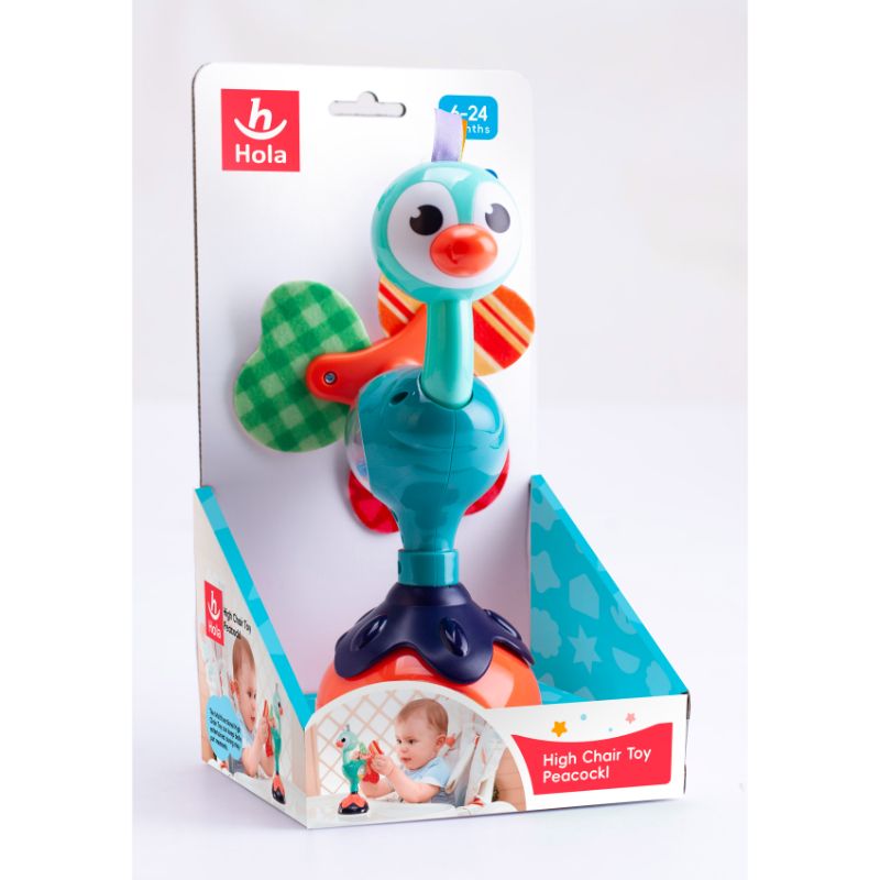 Hola - Highchair Toy With Suction Mealtime Toys - Peacock