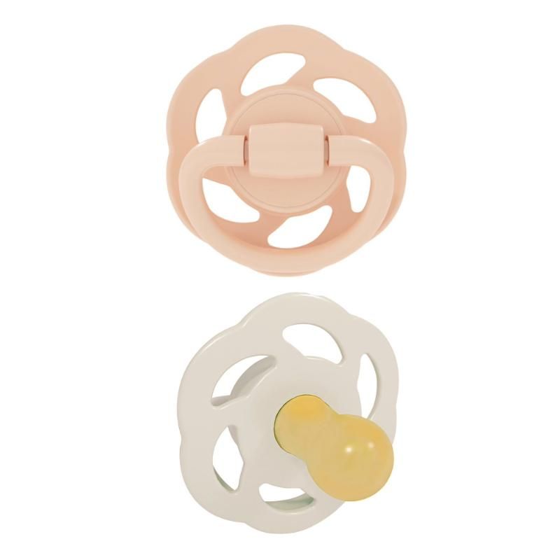 Nip - Newborn Cherry Round Latex Eco-Friendly Soother - 2pc - Orange/Brown