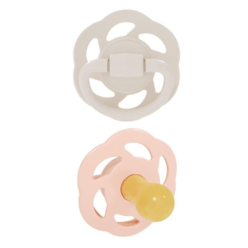 Nip - Newborn Cherry Round Latex Eco-Friendly Soother - 2pc - Orange/Brown