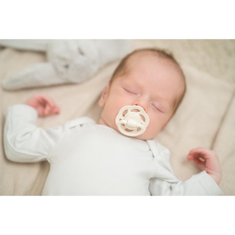 Nip - Newborn Cherry Round Latex Eco-Friendly Soother - 2pc - Grey/Brown