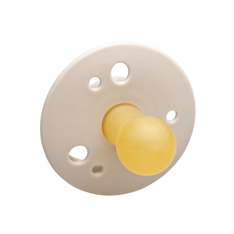 Nip - Cherry Round Latex Eco-Friendly Soother - 2pc - Brown/Beige - 6M+