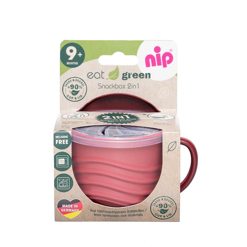 Nip - Eco-Friendly 2in1 Snack box W/ Silicone Cover Red 250 ml