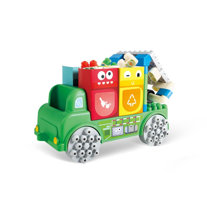 Hape - Poly M Garbage Sorting Truck Playset - 101 pcs