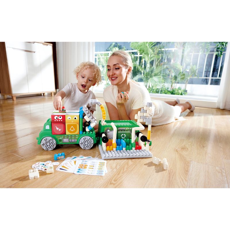 Hape - Poly M Garbage Sorting Truck Playset - 101 pcs