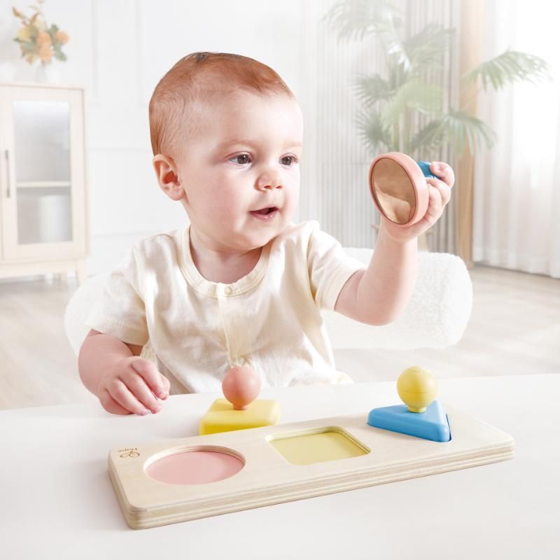 Hape - Wooden Montessori Mirror Shape Puzzle - 3pcs