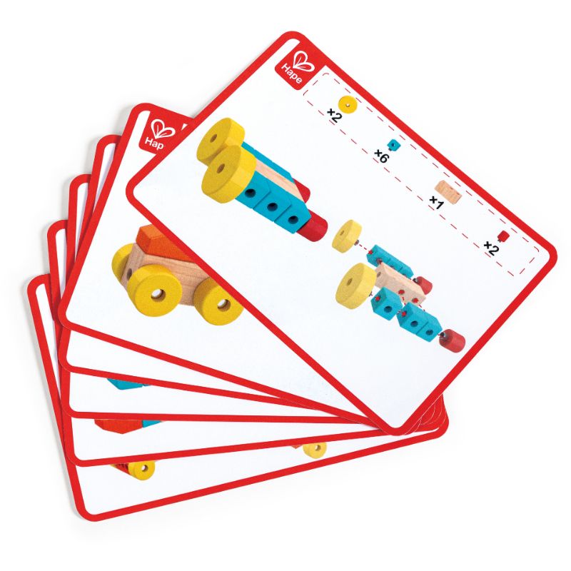 Hape - Infinite Imagination Building Wooden Blocks With Cards - 44 Pcs