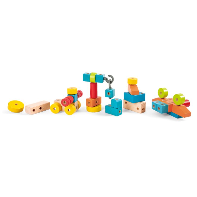 Hape - Infinite Imagination Building Wooden Blocks With Cards - 44 Pcs