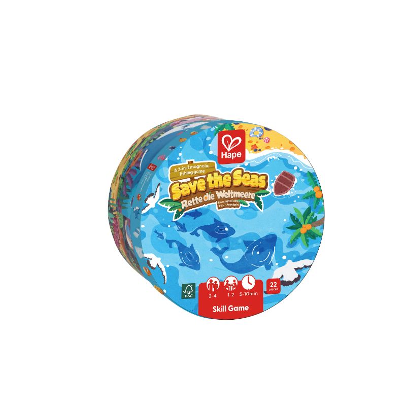 Hape - Save The Seas 2-in-1 Magnetic Fishing Game 22-Piece Set