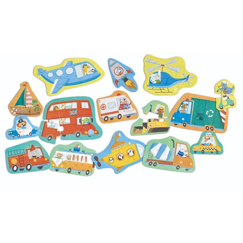 Hape - Wheels & Wonders Puzzle - 60 pcs