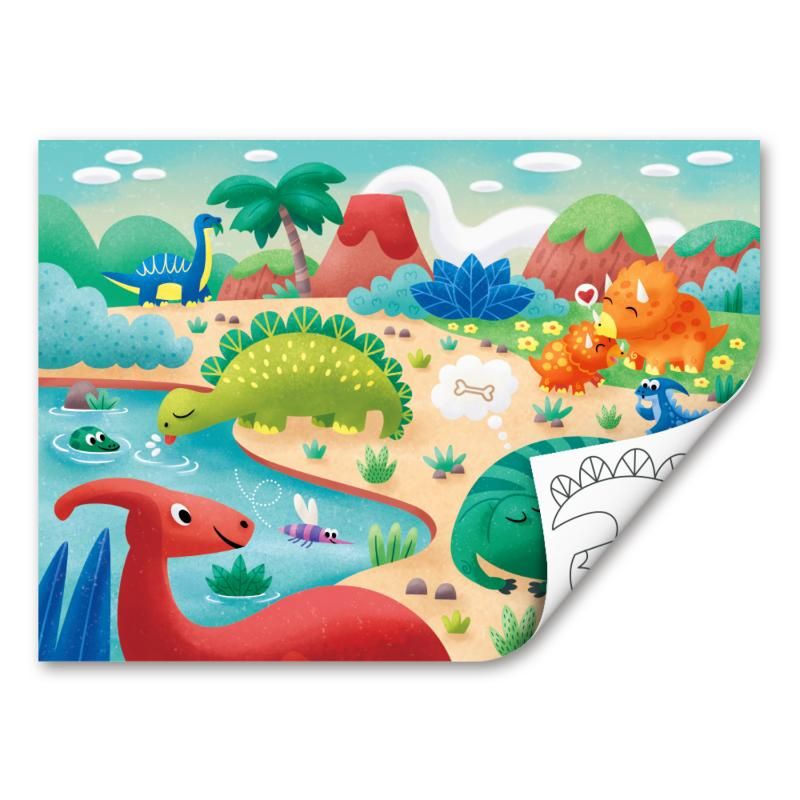 Hape Dino Double Sided Colouring Jigsaw Puzzle - 24 piece