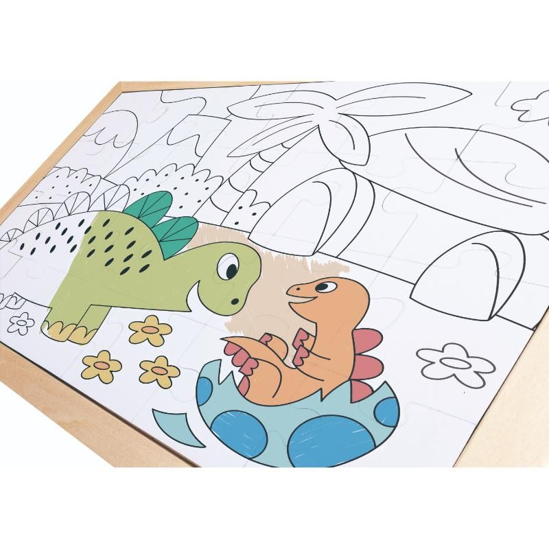 Hape Dino Double Sided Colouring Jigsaw Puzzle - 24 piece