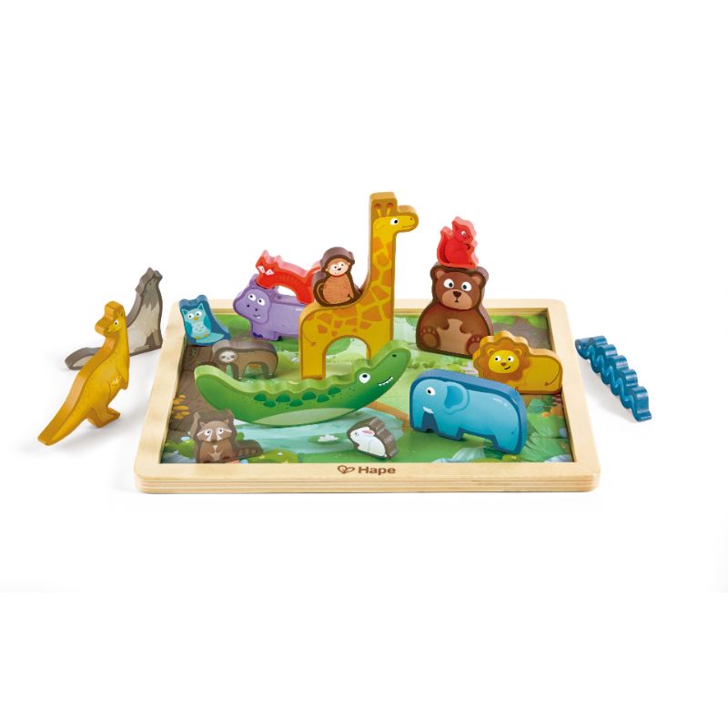 Hape - 2-In-1 3D Animal Kingdom Jigsaw Puzzle - 22 Pcs