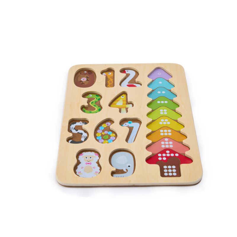 Hape - Colours And Numbers Educational Wooden Puzzle - 21 Pcs