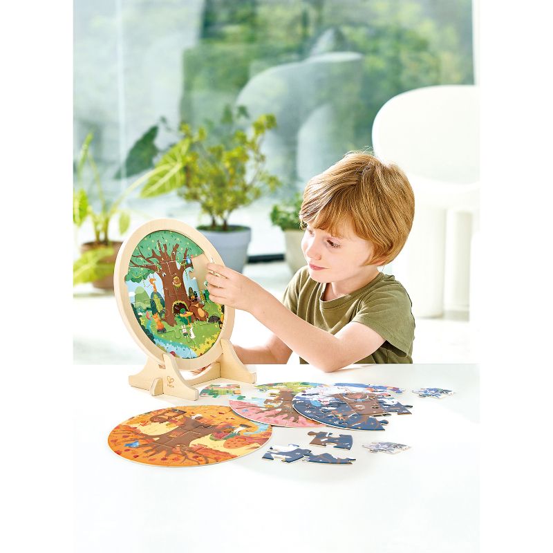 Hape - 4 Seasons Layer Educational Puzzle With Stand - 25 Pcs