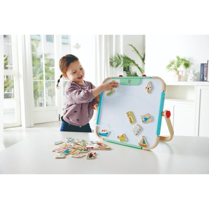 Hape - Wooden Magnetic Vehicles Set - 30pcs