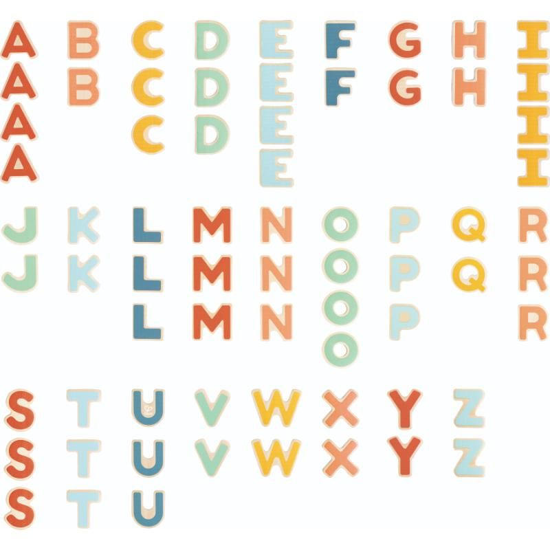 هيب - أحرف خشبية مغناطيسية - 70 قطعة