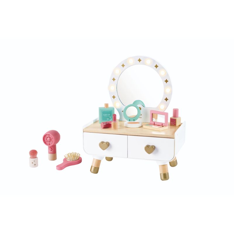 Hape - My Stylish Dressing Table Wooden Vanity For Girls 14-Piece Set