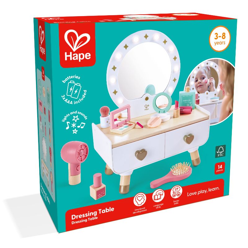 Hape - My Stylish Dressing Table Wooden Vanity For Girls 14-Piece Set