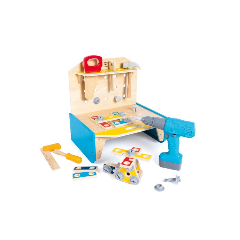 Hape - Little Engineer's Wooden Workbench With Accessories 51-Piece Set