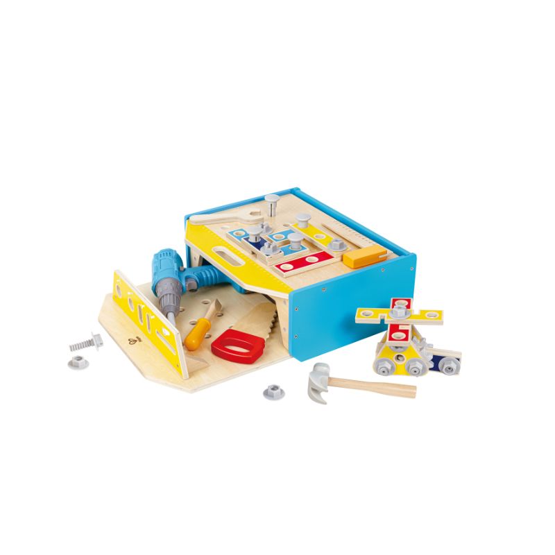 Hape - Little Engineer's Wooden Workbench With Accessories 51-Piece Set